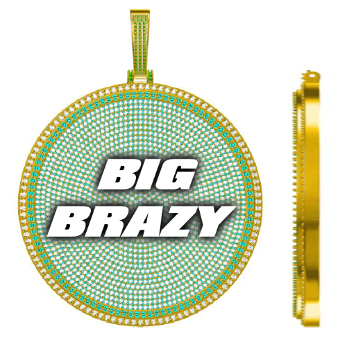 CUSTOM LETTER NECKLACE 3D BIG DISC