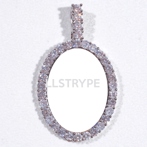 Large 3D Oval Custom Picture Pendant