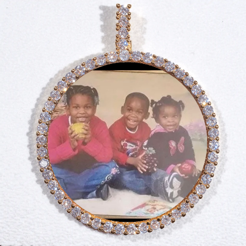 LARGE 3D CIRCLE CUSTOM PICTURE PENDANT
