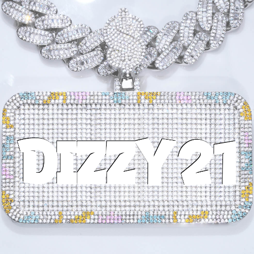 CUSTOM LETTER NECKLACE 3D COLORFUL SQUARE
