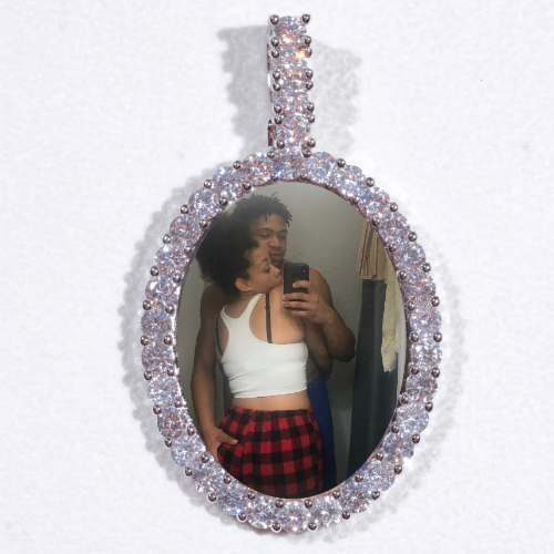 Large 3D Oval Custom Picture Pendant