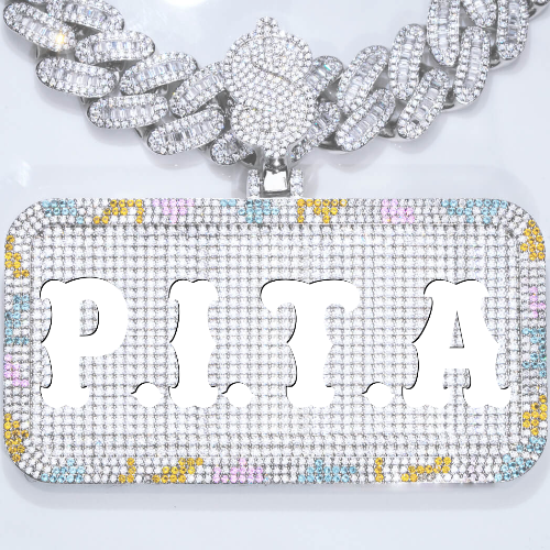 CUSTOM LETTER NECKLACE 3D COLORFUL SQUARE