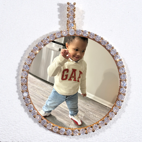 LARGE 3D CIRCLE CUSTOM PICTURE PENDANT