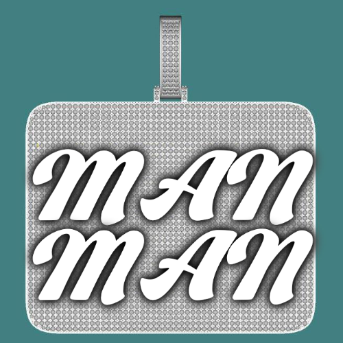 CUSTOM LETTER NECKLACE 3D BIG SQUARE