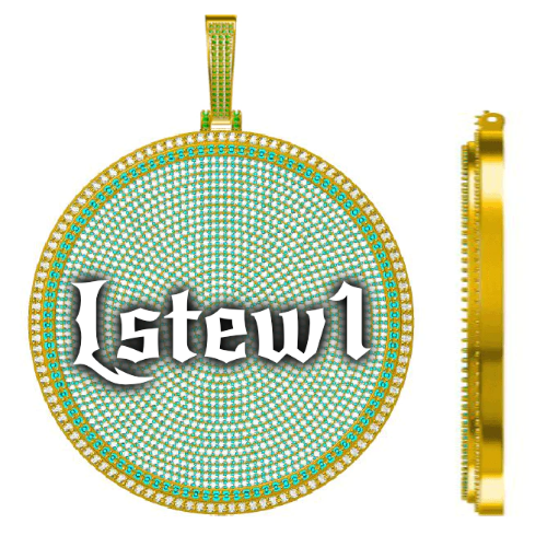 CUSTOM LETTER NECKLACE 3D BIG DISC