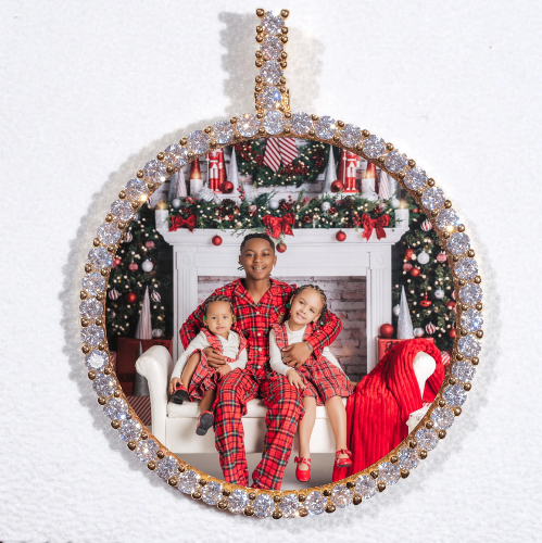 LARGE 3D CIRCLE CUSTOM PICTURE PENDANT