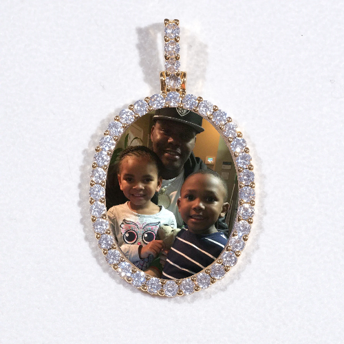 3D Oval Custom Picture Pendant