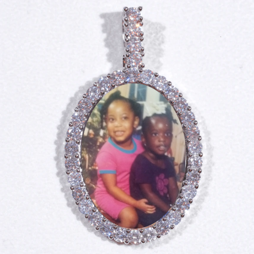 Large 3D Oval Custom Picture Pendant