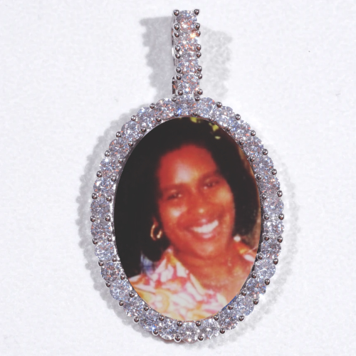 Large 3D Oval Custom Picture Pendant