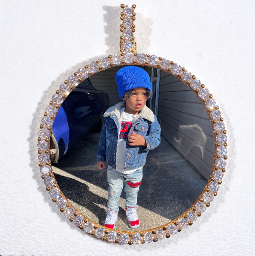 LARGE 3D CIRCLE CUSTOM PICTURE PENDANT