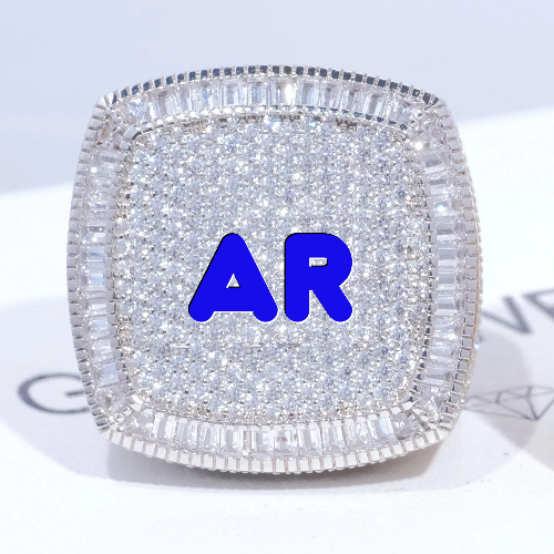 CUSTOM LETTER 3D ICED RING