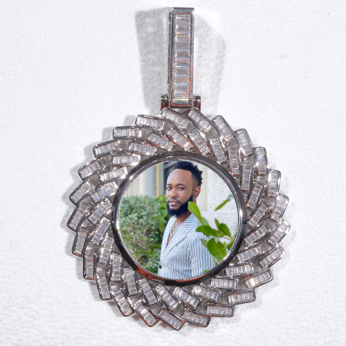 Large 3D Baguette Custom Picture Pendant