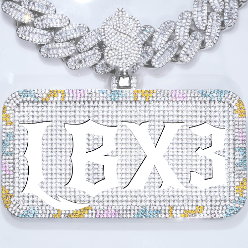 CUSTOM LETTER NECKLACE 3D COLORFUL SQUARE