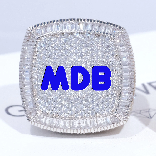 CUSTOM LETTER 3D ICED RING