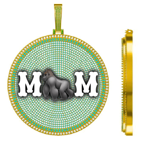 CUSTOM LETTER NECKLACE 3D BIG DISC
