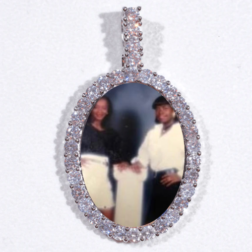 Large 3D Oval Custom Picture Pendant