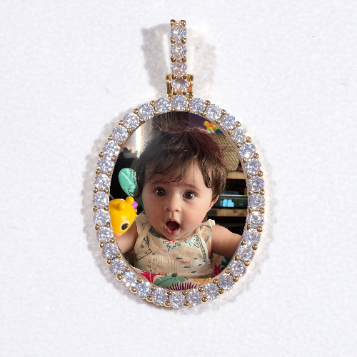 3D Oval Custom Picture Pendant