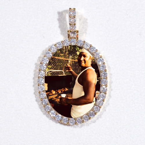 3D Oval Custom Picture Pendant