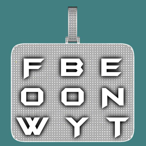 CUSTOM LETTER NECKLACE 3D BIG SQUARE