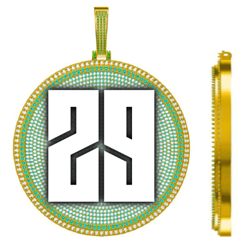 CUSTOM LETTER NECKLACE 3D BIG DISC