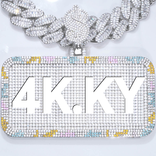 CUSTOM LETTER NECKLACE 3D COLORFUL SQUARE