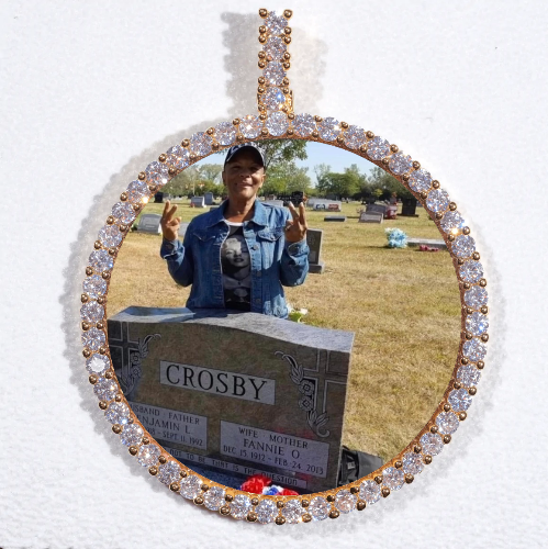 LARGE 3D CIRCLE CUSTOM PICTURE PENDANT