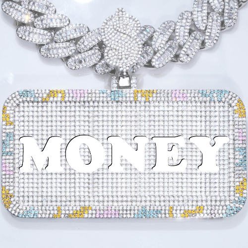 CUSTOM LETTER NECKLACE 3D COLORFUL SQUARE