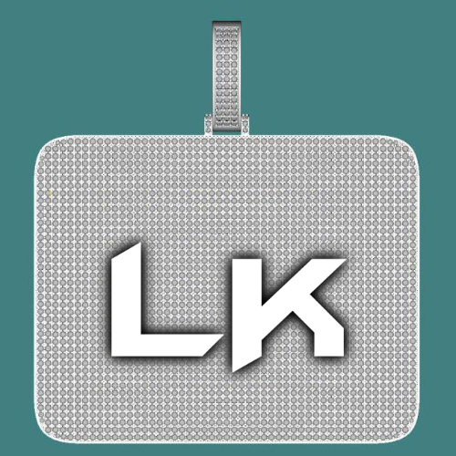 CUSTOM LETTER NECKLACE 3D BIG SQUARE