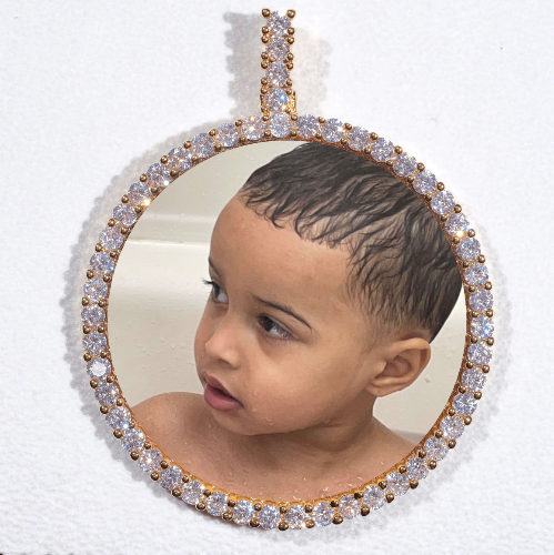 LARGE 3D CIRCLE CUSTOM PICTURE PENDANT