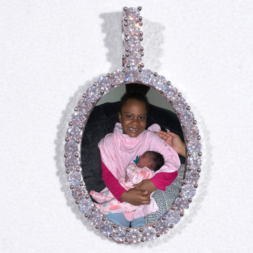 Large 3D Oval Custom Picture Pendant
