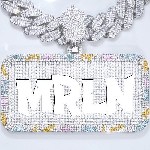 CUSTOM LETTER NECKLACE 3D COLORFUL SQUARE