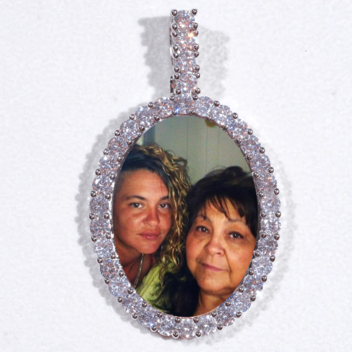 Large 3D Oval Custom Picture Pendant