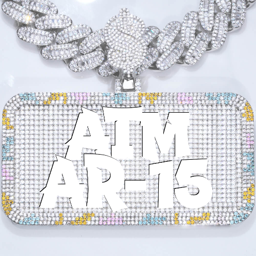 CUSTOM LETTER NECKLACE 3D COLORFUL SQUARE