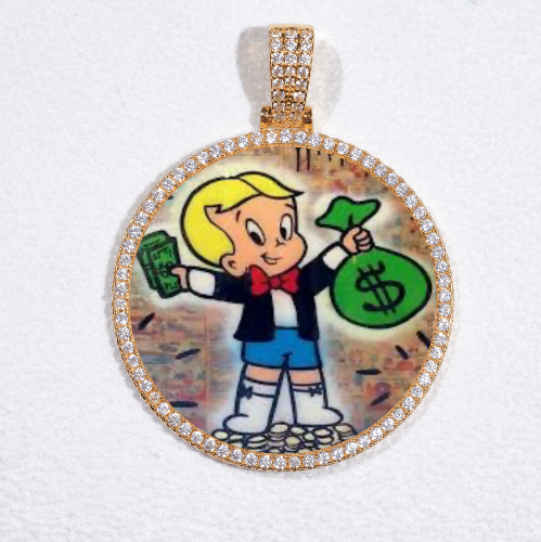 MEDIUM 3D CIRCLE CUSTOM PICTURE PENDANT