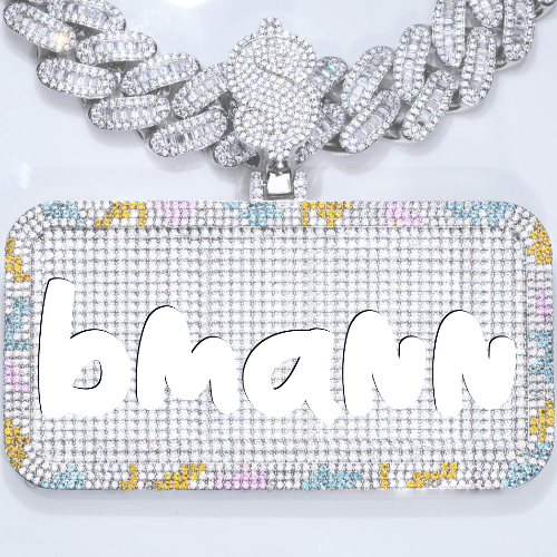 CUSTOM LETTER NECKLACE 3D COLORFUL SQUARE