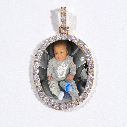 3D Oval Custom Picture Pendant