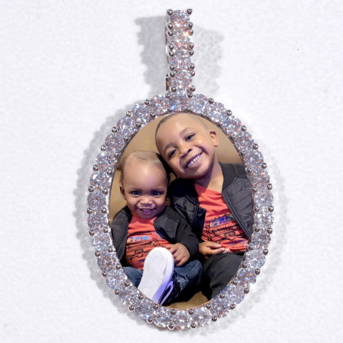 Large 3D Oval Custom Picture Pendant