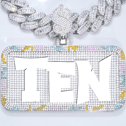 CUSTOM LETTER NECKLACE 3D COLORFUL SQUARE