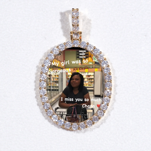 3D Oval Custom Picture Pendant