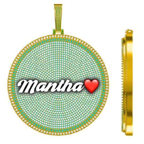 CUSTOM LETTER NECKLACE 3D BIG DISC
