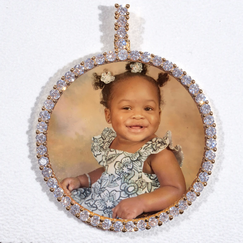 LARGE 3D CIRCLE CUSTOM PICTURE PENDANT