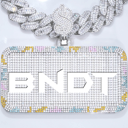 CUSTOM LETTER NECKLACE 3D COLORFUL SQUARE