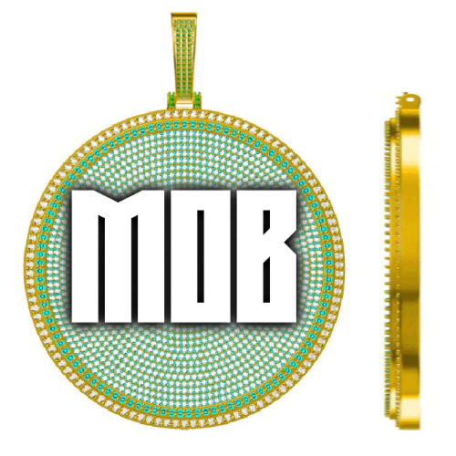 CUSTOM LETTER NECKLACE 3D BIG DISC