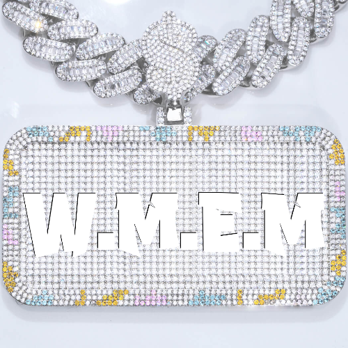 CUSTOM LETTER NECKLACE 3D COLORFUL SQUARE