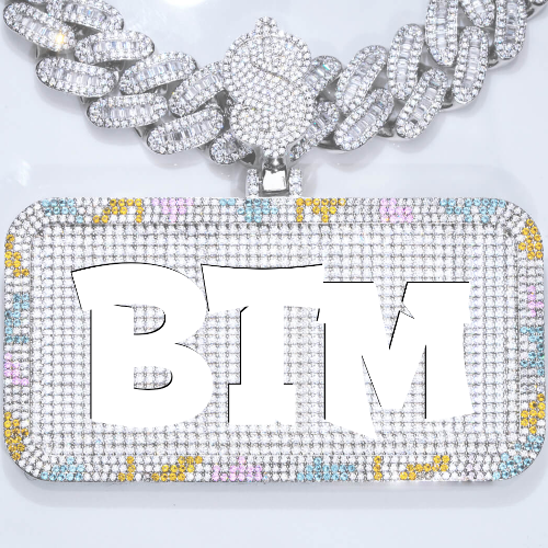 CUSTOM LETTER NECKLACE 3D COLORFUL SQUARE