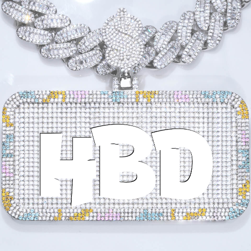CUSTOM LETTER NECKLACE 3D COLORFUL SQUARE