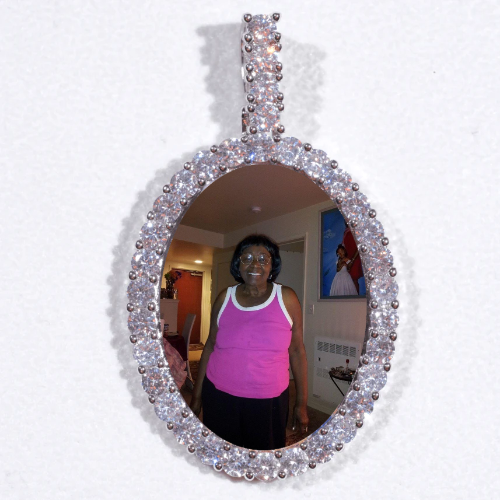 Large 3D Oval Custom Picture Pendant