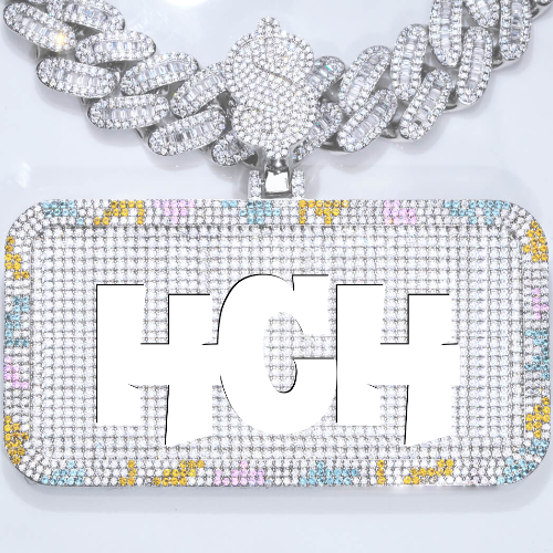CUSTOM LETTER NECKLACE 3D COLORFUL SQUARE