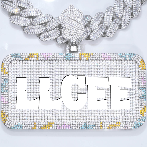 CUSTOM LETTER NECKLACE 3D COLORFUL SQUARE