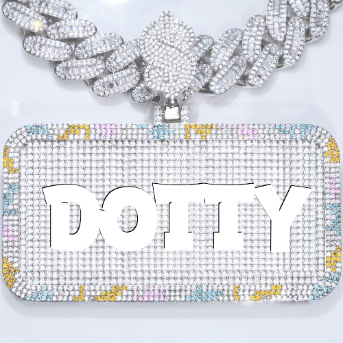 CUSTOM LETTER NECKLACE 3D COLORFUL SQUARE